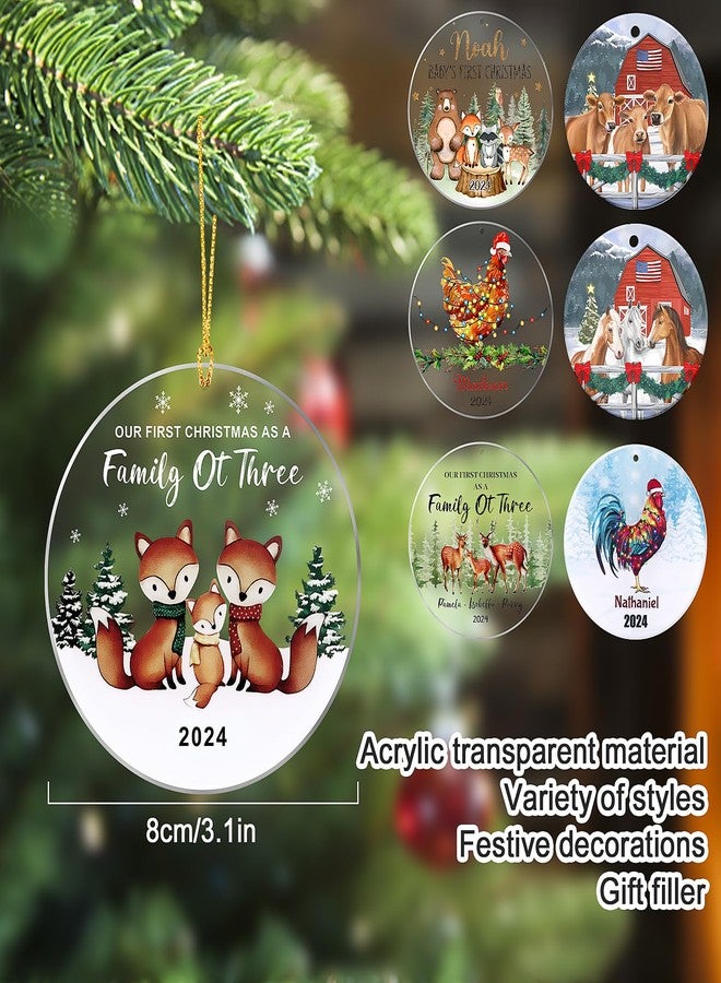 QETRABONE Farmhouse Christmas Ornaments 2025, Acrylic Christmas Horse Ornaments Pendant, Christma Decorations Indoor Outdoor Hanging Ornaments Holiday Wedding Party Decor Xmas Gift for Kids - Image 2